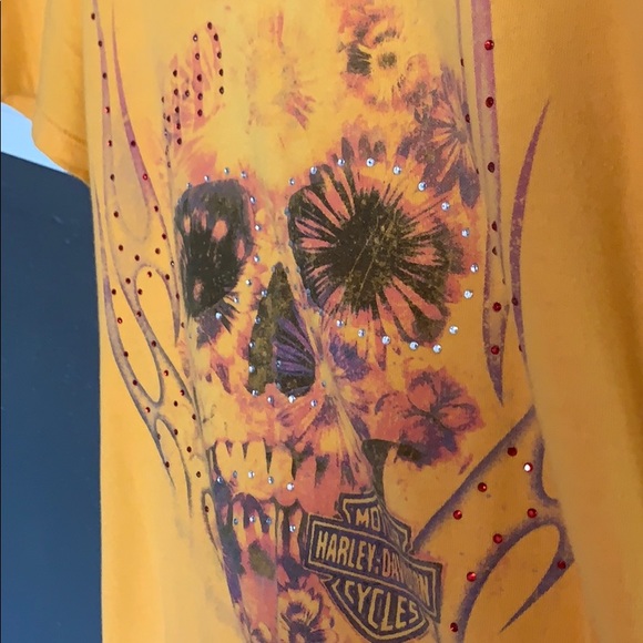HD floral sugar skull tee shirt West Palm FL Med - Picture 5 of 5
